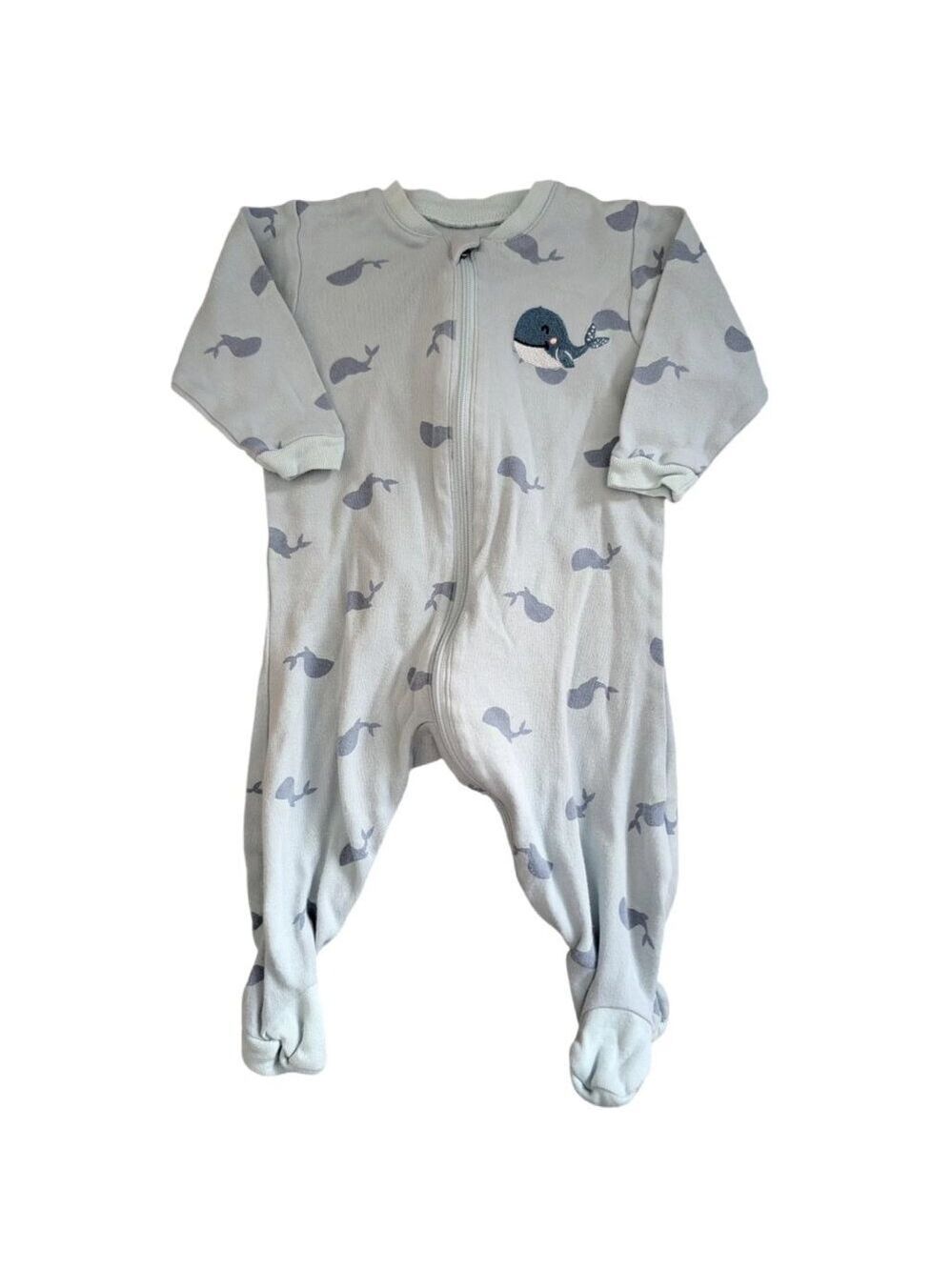 🩵 4/$20 Tuffy Blue Whale Embroidered Sleeper 3m